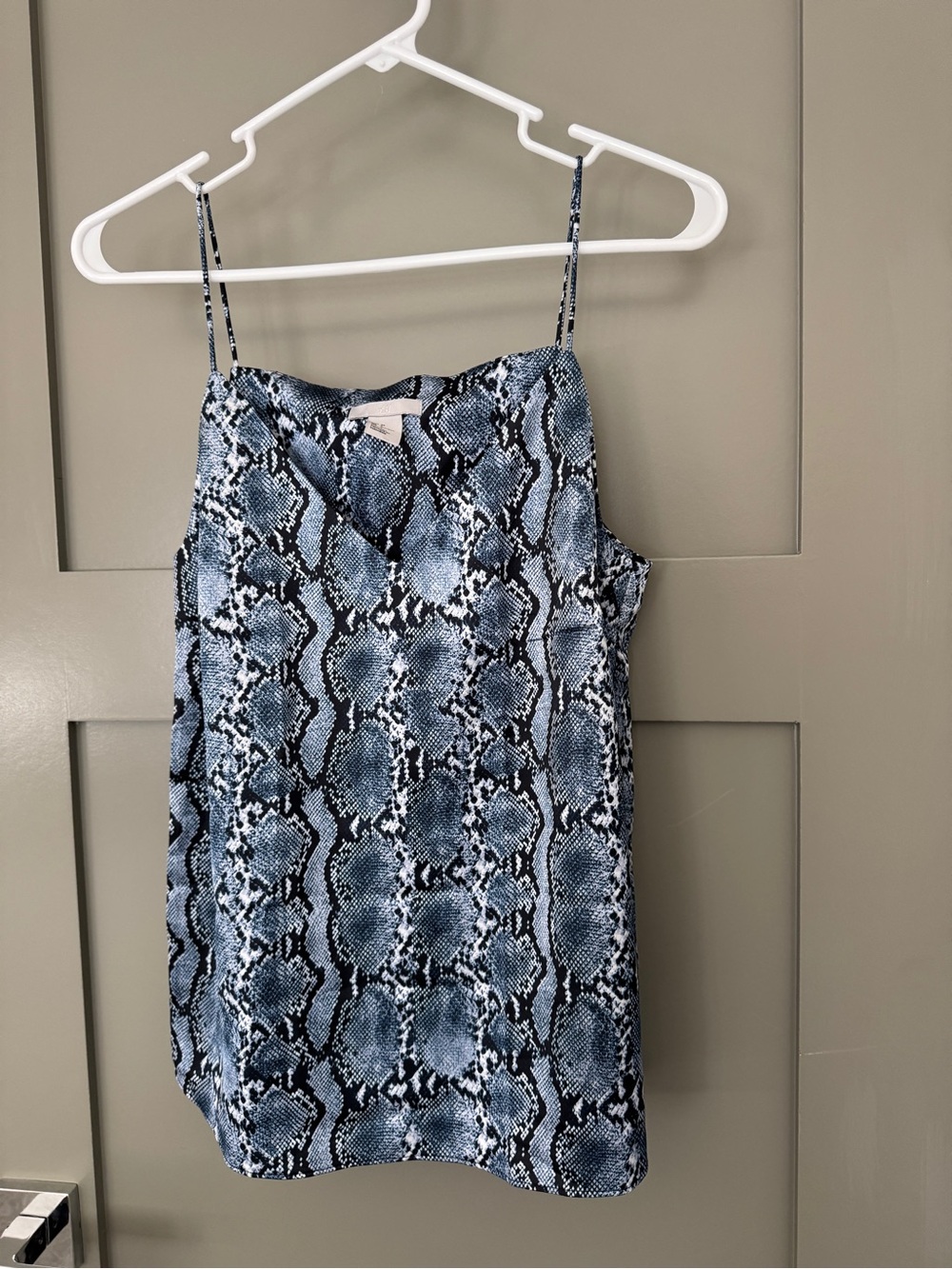 Blue Snake-Print Spaghetti Strap Cami Top